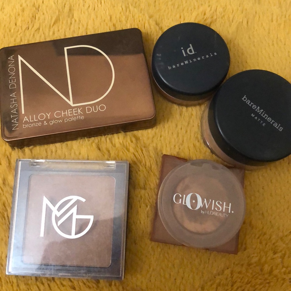 Lot of 5 bronzers gently used Natasha Denona Huda Bareminerals makeup geek